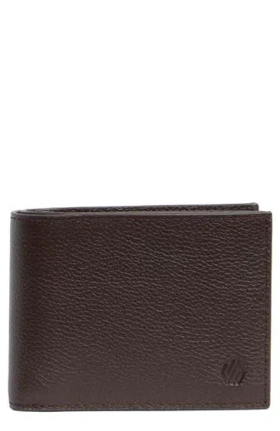 Johnston & Murphy Pebbled Leather Bifold Wallet In Brown