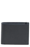 Johnston & Murphy Pebbled Leather Billfold Wallet In Blue