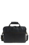 Johnston & Murphy Pebbled Leather Briefcase In Black