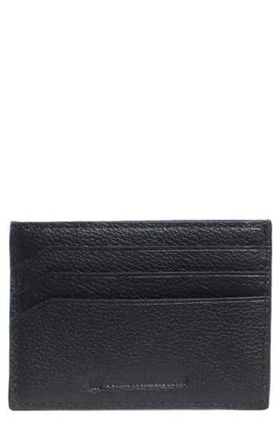 Johnston & Murphy Pebbled Leather Card Case In Blue
