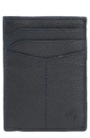Johnston & Murphy Pebbled Leather Cardholder Wallet In Blue