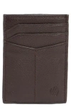 Johnston & Murphy Pebbled Leather Cardholder Wallet In Brown
