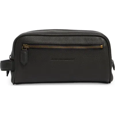 Johnston & Murphy Pebbled Leather Dopp Kit In Black