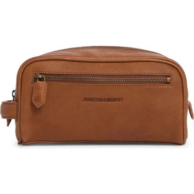 Johnston & Murphy Pebbled Leather Dopp Kit In Tan