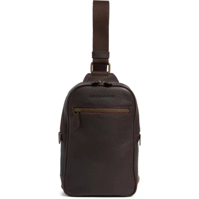 Johnston & Murphy Pebbled Leather Sling Bag In Brown