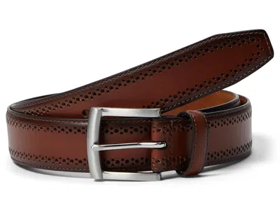 Johnston & Murphy Perfed Edge Belt Belts Cognac: 34" Waist In Brown