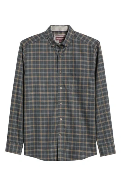 Johnston & Murphy Plaid Heathered Cotton Button-up Shirt In Multi