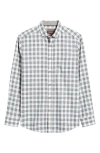 Johnston & Murphy Plaid Heathered Cotton Button-up Shirt In White