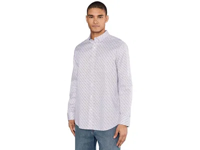 Johnston & Murphy Printed Cotton Shirt In White