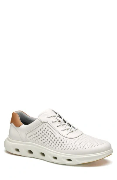 Johnston & Murphy Reactivate Sneaker In White Full Grain