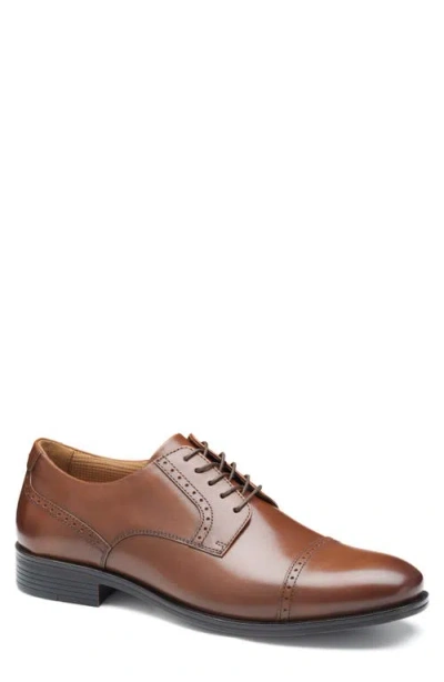 Johnston & Murphy Reeve Cap Toe Derby In Brown Full Grain