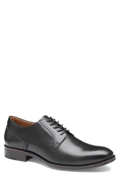 Johnston & Murphy Reeve Plain Toe Derby In Black Full Grain