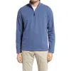 Johnston & Murphy Reversible Quarter Zip Pullover In Blue/light Gray