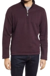 Johnston & Murphy Reversible Quarter Zip Pullover In Burgundy/charcoal