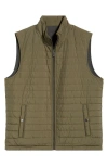 Johnston & Murphy Reversible Quilted & Knit Vest In Green