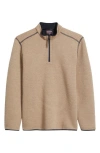 Johnston & Murphy Reversible Quilted Quarter Zip Pullover In Brown