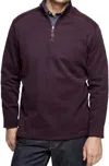 Johnston & Murphy Reversible Quarter Zip Pullover In Purple