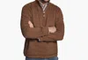 Johnston & Murphy Reversible Solid 1/4 Zip Sweater In Rust/oatmeal In Brown