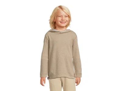 Johnston & Murphy Reversible Solid Hoodie (big Kid) Boy's Sweater Oatmeal/lite Gray : Xl (big Kid), Cotton/modal/polye In Neutral