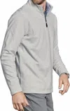 Johnston & Murphy Reversible Solid Quarter-zip Shirt In White/storm In Gray