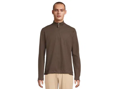 Johnston & Murphy Reversible Solid Quarter-zip In Brown
