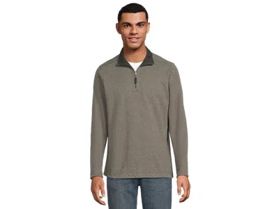 Johnston & Murphy Reversible Solid Quarter-zip In Gray