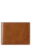 Johnston & Murphy Rhodes Leather Bifold Wallet In Tan Full Grain