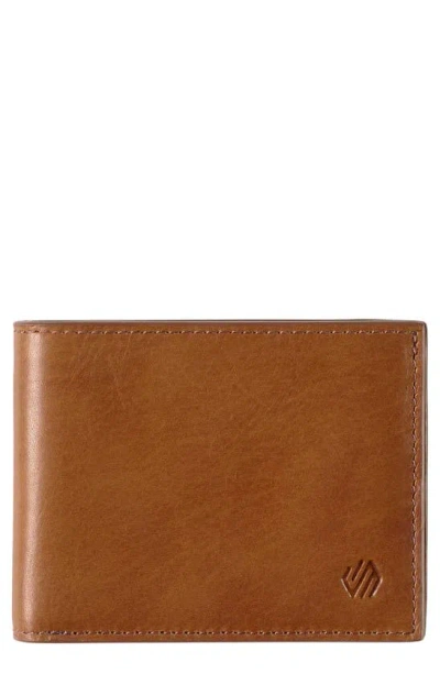 Johnston & Murphy Rhodes Leather Bifold Wallet In Tan Full Grain