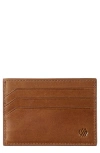 Johnston & Murphy Rhodes Weekend Leather Card Case In Tan Full Grain