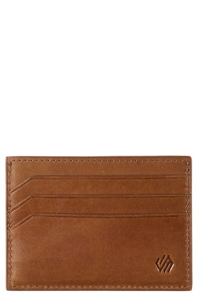 Johnston & Murphy Rhodes Weekend Leather Card Case In Tan Full Grain