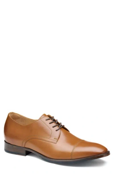 Johnston & Murphy Richland Cap Toe Shoe In Tan Full Grain