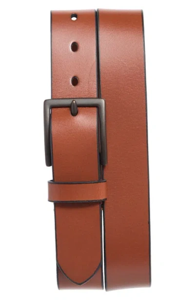 Johnston & Murphy Rivet Leather Belt In Orange