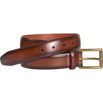Johnston & Murphy Shadow Edge Belt In Burgundy