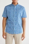 Johnston & Murphy Short Sleeve Cotton Button-down Shirt