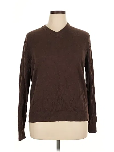 Pre-owned Johnston & Murphy Silk Pullover Sweater In Brown