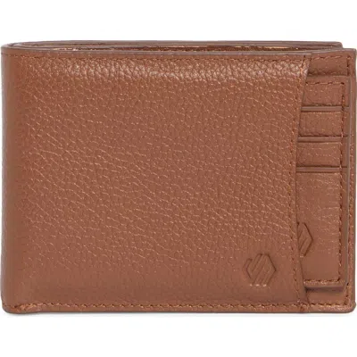 Johnston & Murphy Sliding 2-in-1 Pebbled Leather Bifold Wallet In Brown