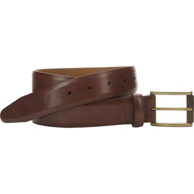 Johnston & Murphy Smooth Leather Belt In Brown