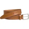 Johnston & Murphy Smooth Leather Belt In Tan