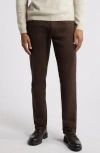 Johnston & Murphy Straight Leg Stretch Pima Cotton Pants In Brown