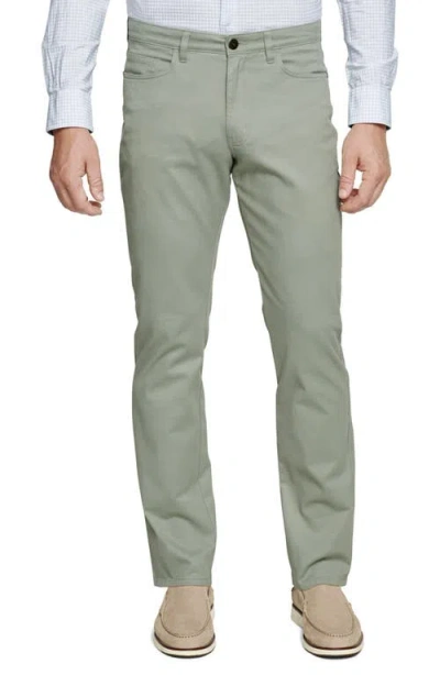 Johnston & Murphy Straight Leg Stretch Stretch Pima Cotton Pants In Green