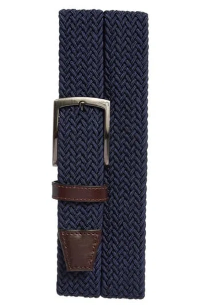 Johnston & Murphy Stretch Braided Belt In Blue