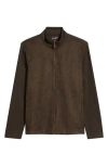 Johnston & Murphy Sueded Mixed Media Jacket In Brown