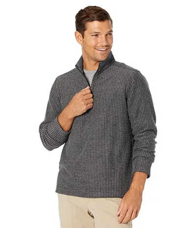 Johnston & Murphy Sweater Men Charcoal Waffle Knit Zip Pullover Gbo68 In Gray