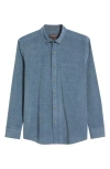 Johnston & Murphy Textured Corduroy Button-down Shirt In Blue