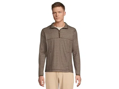 Johnston & Murphy Textured Fleece Quarter-zip In Brown