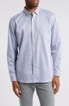 Johnston & Murphy Tile Print Button-up Shirt In Light Blue