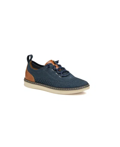 Johnston & Murphy Little Boys Mcguffey Knit U-throat Lace-up Shoes In Navy Knit