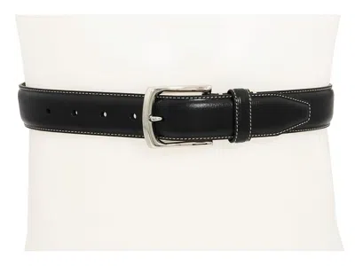 Johnston & Murphy Topstitched Belt Men's Belts Black: 44