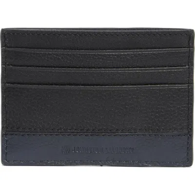 Johnston & Murphy Two-tone Leather Card Case In Navy Black