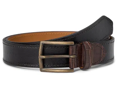 Johnston & Murphy Two-tone Croc Embossed Leather Belt Belts Black: 44" Waist